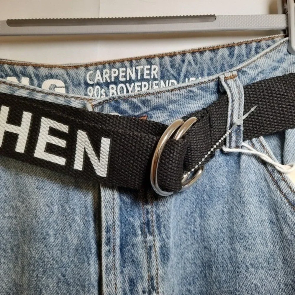S O N G Jeans Women 29 Blue Y2K Utility Carpenter Cargo Relaxed Streetwear Denim